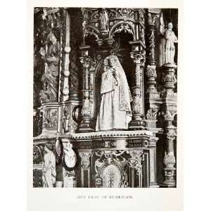 1906 Print France Lady Rumengol Church Cathedral Worship Altar Statue 