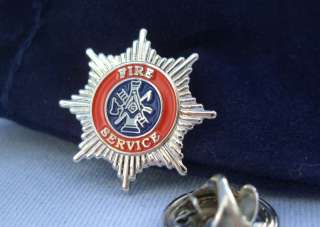 Masonic British Fireman Fire Service Lapel Pin & Pouch  