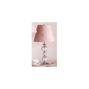 Accent Table Lamp with Lucille Chalk Pink Embroidered Raw Silk Barrel 