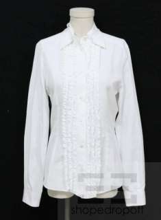 Dolce & Gabbana White Cotton Womens Tuxedo Top Size 44  