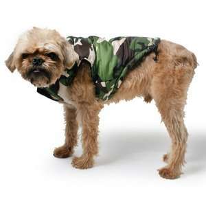  Black Camo Reversible Puff Dog Vest XS : Pet Supplies