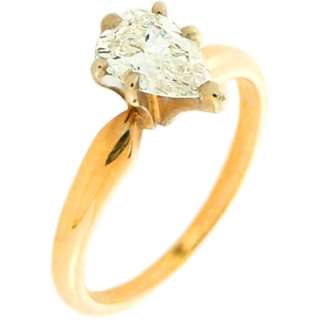   Diamond Solitaire Her Engagement Ring 14k Yellow Gold Prong Setting