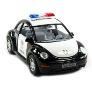  5 Volkswagen Beetle Police Car 1:32 Scale (Black/White 