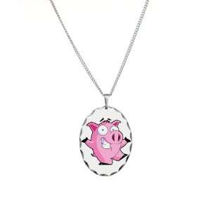  Necklace Oval Charm Pig Cartoon: Artsmith Inc: Jewelry