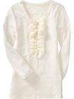   Long Ivory Lace Neckline Trim Henley Top Shirt L NEW NWT FREE SHIP