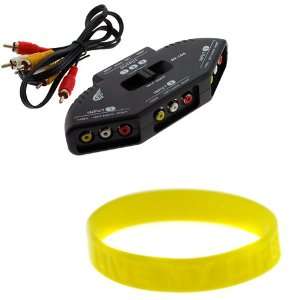  Video RCA Composite AV Video Game Selector Switch (Black) with Free 