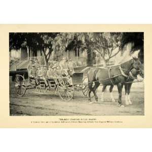  1898 Print Los Angeles Military Academy Boys Buggy Ride 