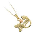 Katarina 14K Yellow Gold Mom Pendant with Pink Rose and Chain