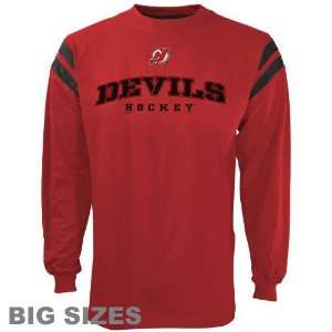  New Jersey Devils Red Line Crew Long Sleeve T shirt 
