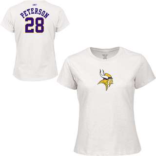 Reebok Minnesota Vikings Womens Adrian Peterson Name & Number T Shirt 