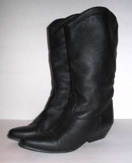 Ladies Bootalino 7 1/2 M BLACK LEATHER BOOTS  