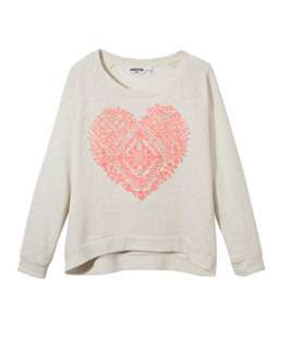 White Pattern (White) White and Pink Heart Aztec Sweatshirt 