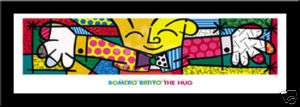 THE HUG Abstract art FRAMED PRINT   Romero Britto  