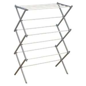   Drying Rack, Silver Metal Frame with White Rods: Home & Kitchen