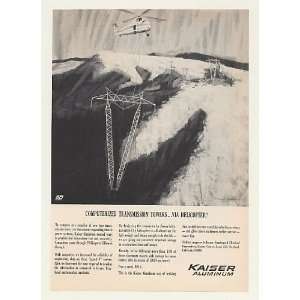  1964 Kaiser Aluminum Electric Towers by Helicopter Print 