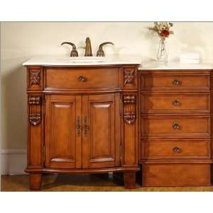   Single Sink Cabinet Crema Marfil Top w/Drawer Bank: Home Improvement