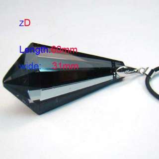   Color Cone Shape Faceted Bead Crystal Pendant Chain Necklace  