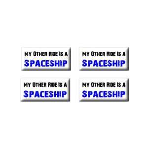  Vehicle Car Is A Spaceship   3D Domed Set of 4 Stickers: Automotive