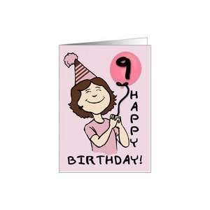  9 Year Old Girls Birthday Pink Balloon Card: Toys & Games
