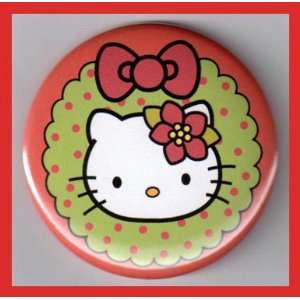  Hello Kitty Christmas Wreath 2.25 Inch Button Everything 