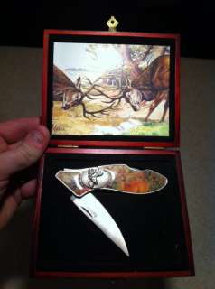 Deer Theme Commemorative Knife w/Picture & Display Box  