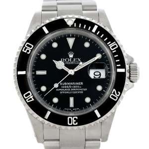 Rolex Submariner Mens Steel Date Watch 16610  