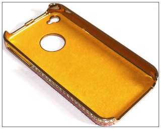 Luxus Stingray Leder Strass Hard Back Tasche Case Etui Hülle iPhone 4 