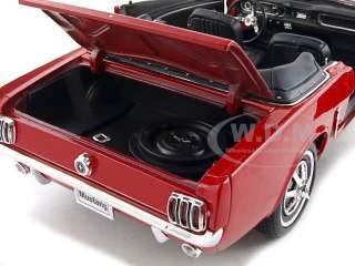 1964 1/2 FORD MUSTANG CONVERTIBLE RED 1/18 DIECAST MODEL CAR BY WELLY 
