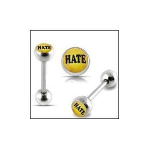  Hate Logo Tongue Ring Body Jewelry Jewelry