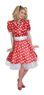 Kostüm Rock N`Roll Kleid rot/weiss Gr. 38, 60er Jahre  