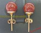 Fashion Pair 10mm Red Jade Earring a17245