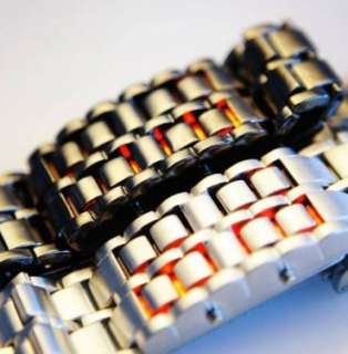 LAVA Iron Samurai Uhr Binär LED Armbanduhr Uhr Silber/Rot in Hamburg 