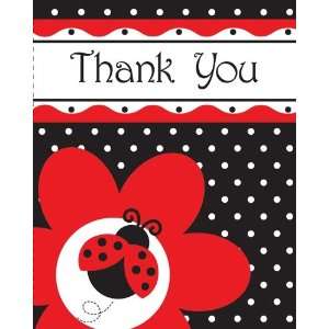  Ladybug Fancy Thank You Notes (8ct) Health & Personal 