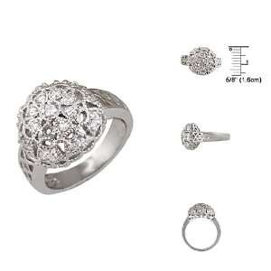  Sterling Silver Dome Anniversary Ring Size: 6: Jewelry