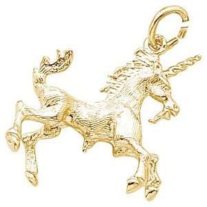    Rembrandt Charms Unicorn Charm, Gold Plated Silver Jewelry