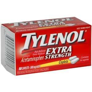  PACK OF 3 EACH TYLENOL EX STR CAPLET 50CP PT#45044907 