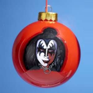  Pack of 6 Kiss Gene Simmons Orange Glass Ball Christmas 