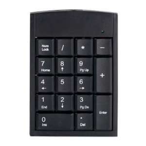  Wireless Numeric Keypad,17 Keys,3 3/8x5 1/8x7/8,Black 