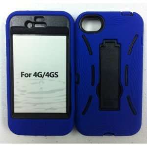   iphone 4 case and iphone 4s Case(Blue/Black) with Kick Stand BY