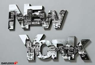 2er BILD NEW YORK 90cm SCHRIFTZUG BUCHSTABEN MANHATTAN  