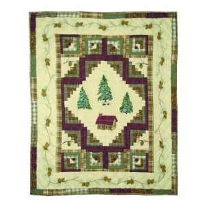  Patch Magic 50 Inch by 60 Inch Forest Log Cabin Throw 
