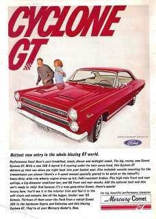 1966~MERCURY COMET CYCLONE GT~Happy Couple~Ad Print  