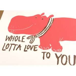  egg press hippo lotta love letterpress greeting card NEW 