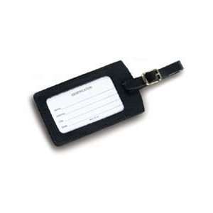   Leather Luggage Tag, Business Card Size   Black