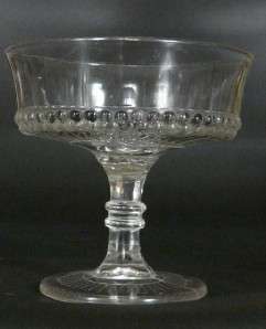 EAPG Tiffin Glass Compote in Ball and Swirl Band Pattern  