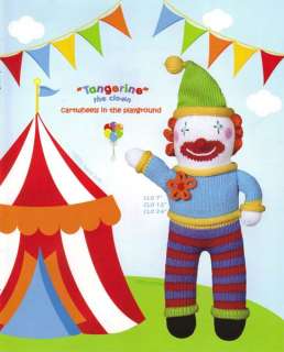 Zubels Hand Knit Cotton Toy   Tangerine Clown Doll 12  