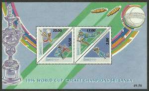 SRI LANKA 1996 WORLD CUP CRICKET VICTORY S/Sheet MNH  