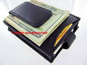 Snap On Closure Money Clip ID Credit Cards Holder Case  