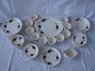 54 PIECE IVY BLUE RIDGE SOUTHERN POTTERY DISHES EXCELLENT CONDITION 