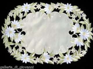 Swirling Daisy Lace Placemat Doily Flower Floral  
